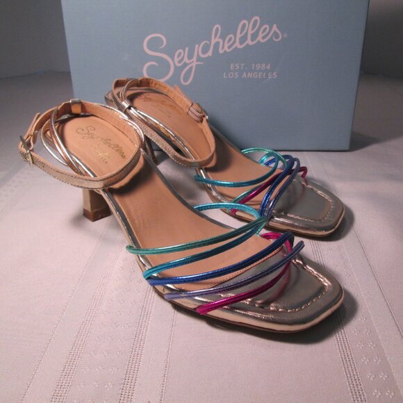 ✨ Seychelles Starboard Metallic Leather Sandals – Rainbow | Size 7.5 ✨ - Picture 8 of 9